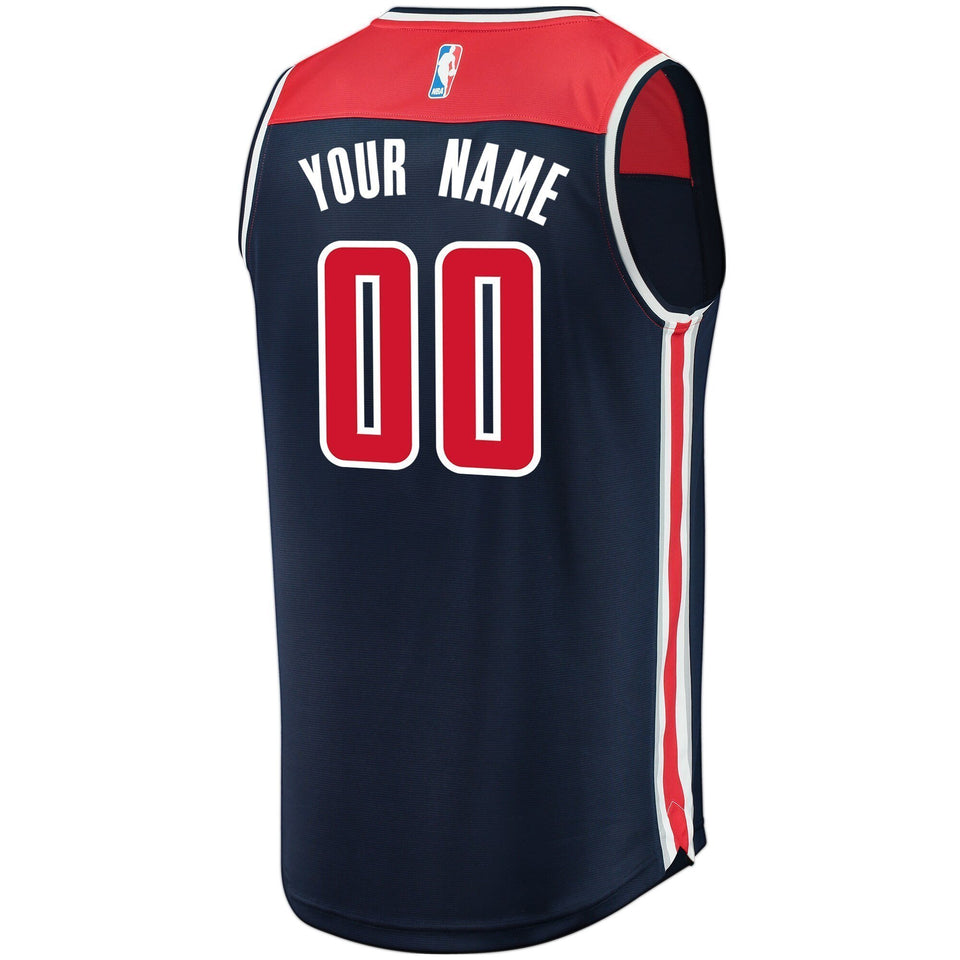 Men's Fanatics Branded Navy Washington Wizards Fast Break Custom Replica Jersey  Statement Edition Navy
