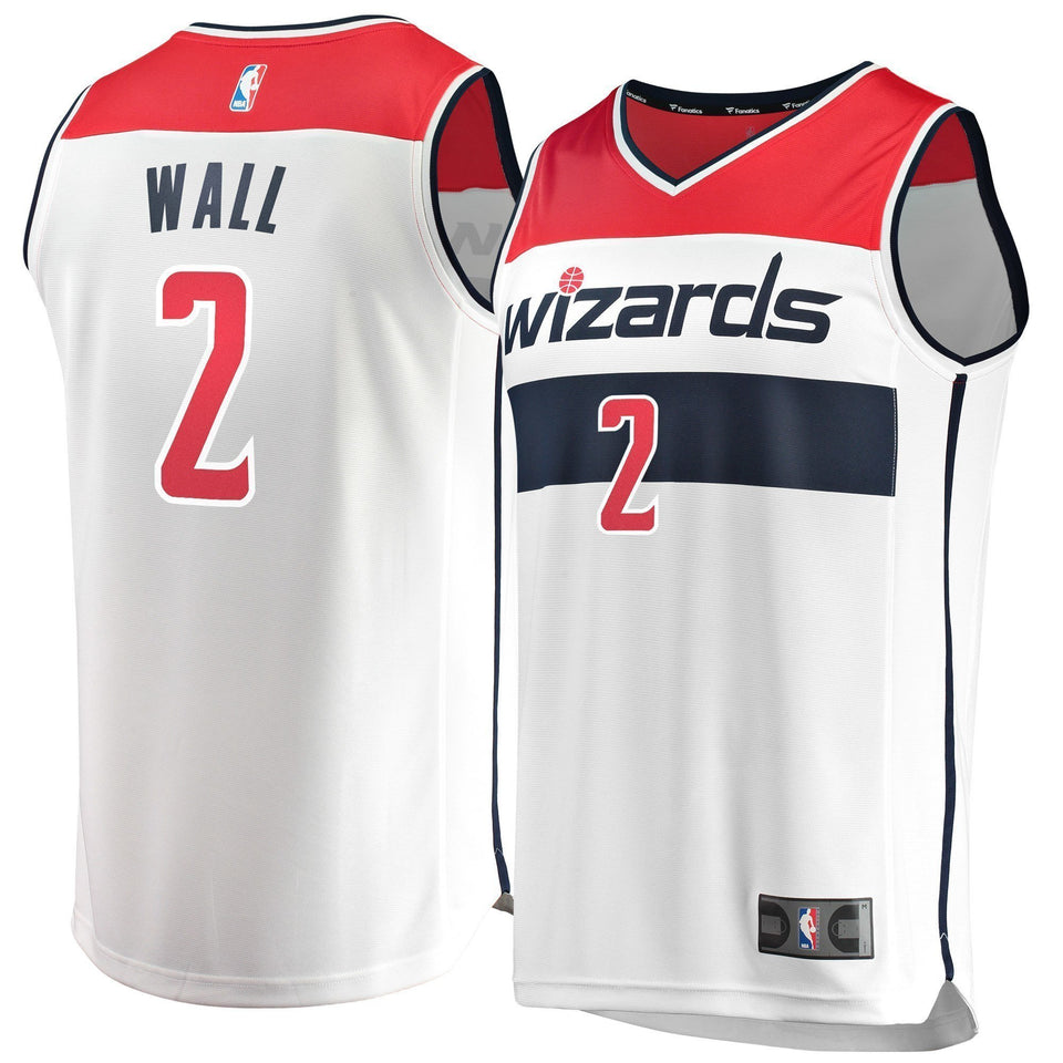 Men's Fanatics Branded John Wall White Washington Wizards Fast Break Jersey  Association Edition White
