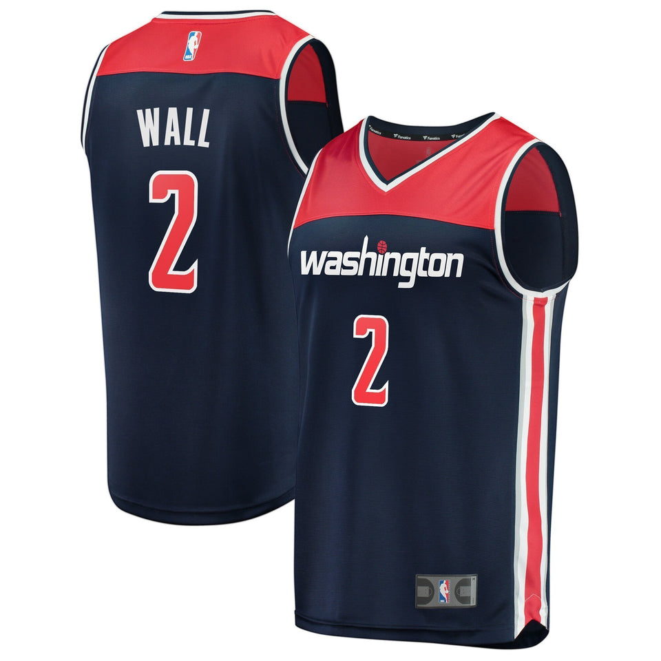 Men's Fanatics Branded John Wall Navy Washington Wizards Fast Break Replica Jersey  Statement Edition  Navy