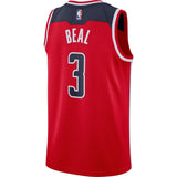 Men's Nike Bradley Beal Red Washington Wizards Custom Swingman Sponsor Patch JerseyRed