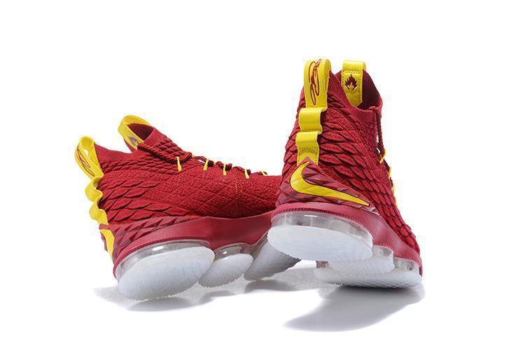 Nike Lebron XV 15 Red Yellow Men Shoes Sale Size US7,8,8.5,9,10,11,12