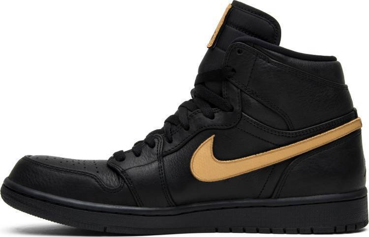 Nike Air Jordan 1 High BMH 2017 Black Gold Shoes Basketball Men Sale