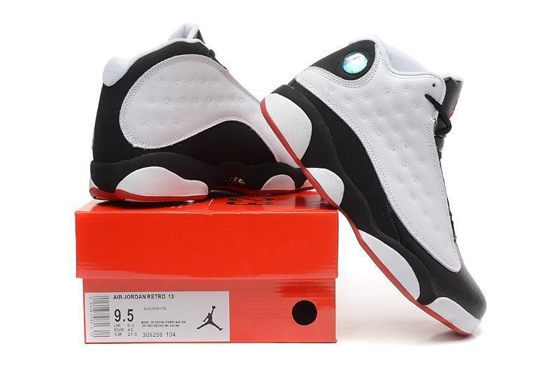 Nike Air Jordan Men 13 Retro Black/White/Red Basketball Men