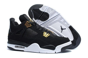 Nike Air Jordan 4 Retro Black White Gold Basketball Men