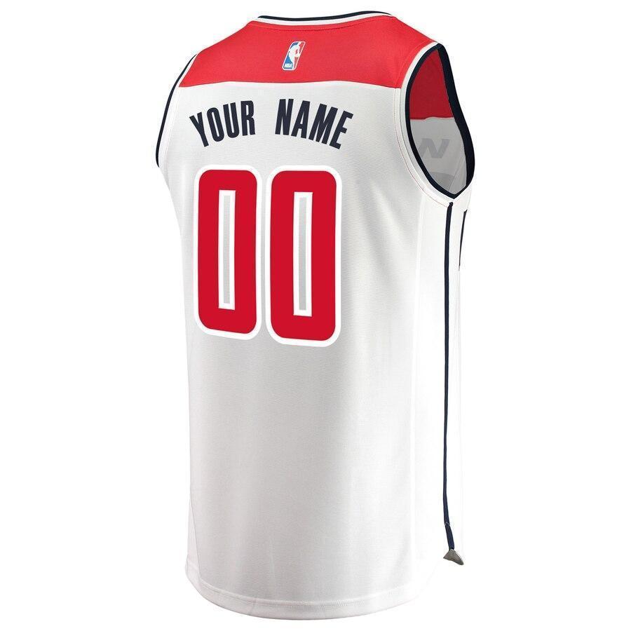 Youth Fanatics Branded White Washington Wizards Fast Break Custom Replica Jersey  Association Edition  White