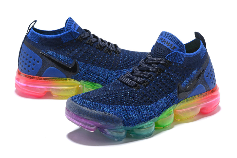 Nike Air Vapormax Flyknit 2 Navy Multicolor Shoes Sneakers Men Sale Size US 7, 8, 8.5, 9, 10, 11