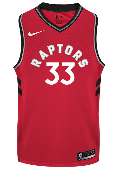 Raptors Adult Swingman Icon Jersey  Gasol  Red
