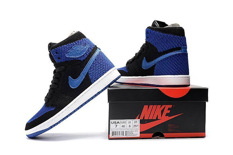 Nike Air Jordan 1 High Retro Flyknit Navy Black Shoes Basketball Men