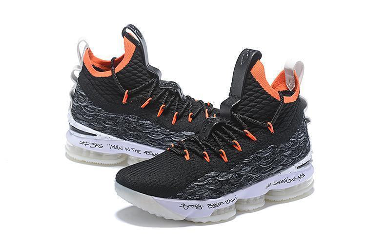 Nike Lebron XV 15 Black White Orange Men Shoes Sale Size US7,8,8.5,9,10,11,12