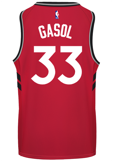 Raptors Adult Swingman Icon Jersey  Gasol  Red