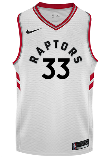 Raptors Adult Swingman Association Jersey  Gasol  White