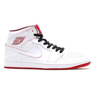 Nike Air Jordan 1 Mid White Red Shoes Basketball Men