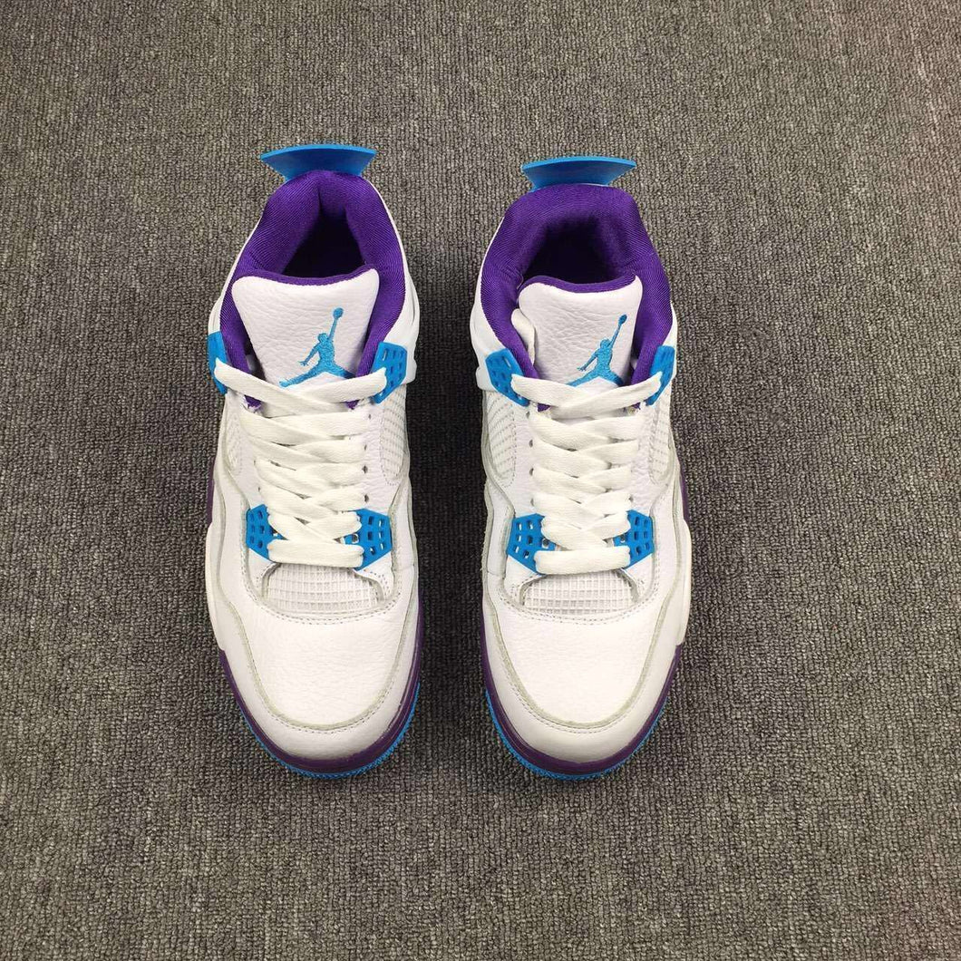 Nike Air Jordan 4 Retro “Hornets” White Blue Purple Basketball Men