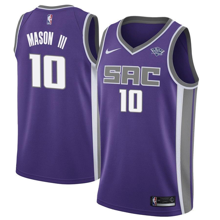 Men's Nike Frank Mason III Purple Sacramento Kings Swingman Sponsor Patch Jersey  Icon Edition