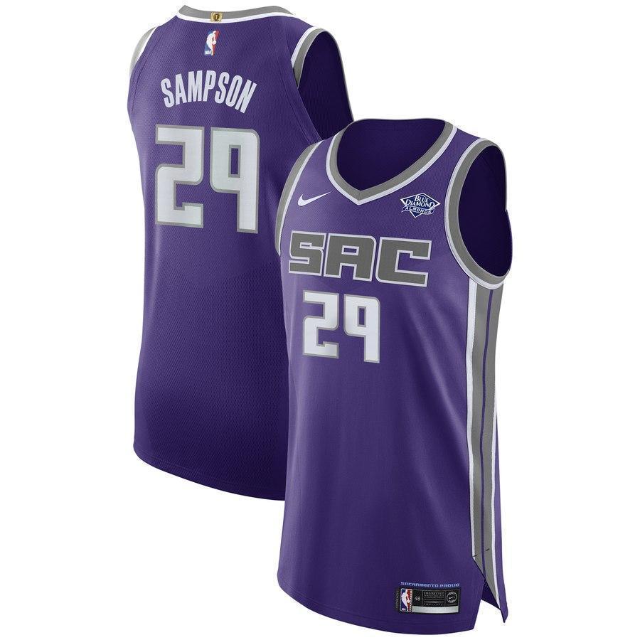 Men's Nike JaKarr Sampson Purple Sacramento Kings Authentic Sponsor Patch Jersey – Icon Edition