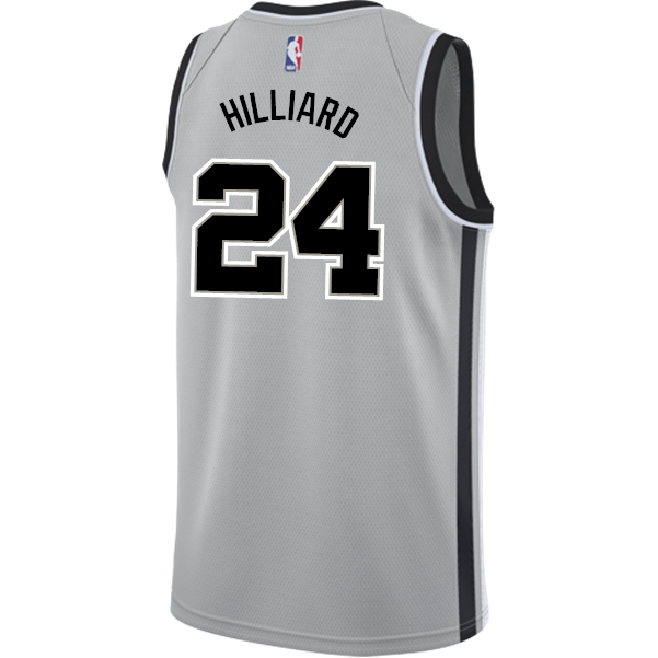 Hilliard San Antonio Spurs Men's Nike  Statement Edition Swingman Personalized Jersey   Grey