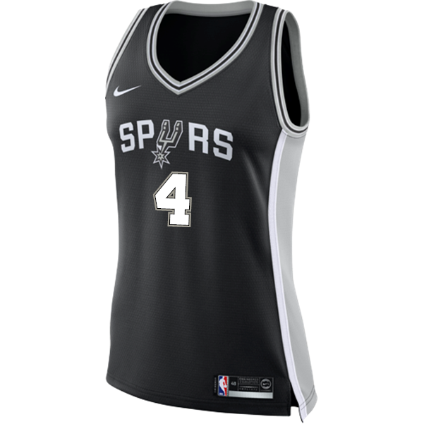 White San Antonio Spurs Women's Nike Custom Personalized Icon Swingman Jersey  Black