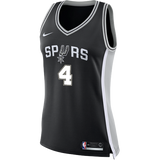 White San Antonio Spurs Women's Nike Custom Personalized Icon Swingman Jersey  Black