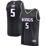 Men's Fanatics Branded De'Aaron Fox Black Sacramento Kings Fast Break Jersey  Statement Edition