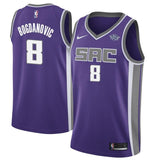 Men's Nike Bogdan Bogdanovic Purple Sacramento Kings Swingman Sponsor Patch Jersey  Icon Edition