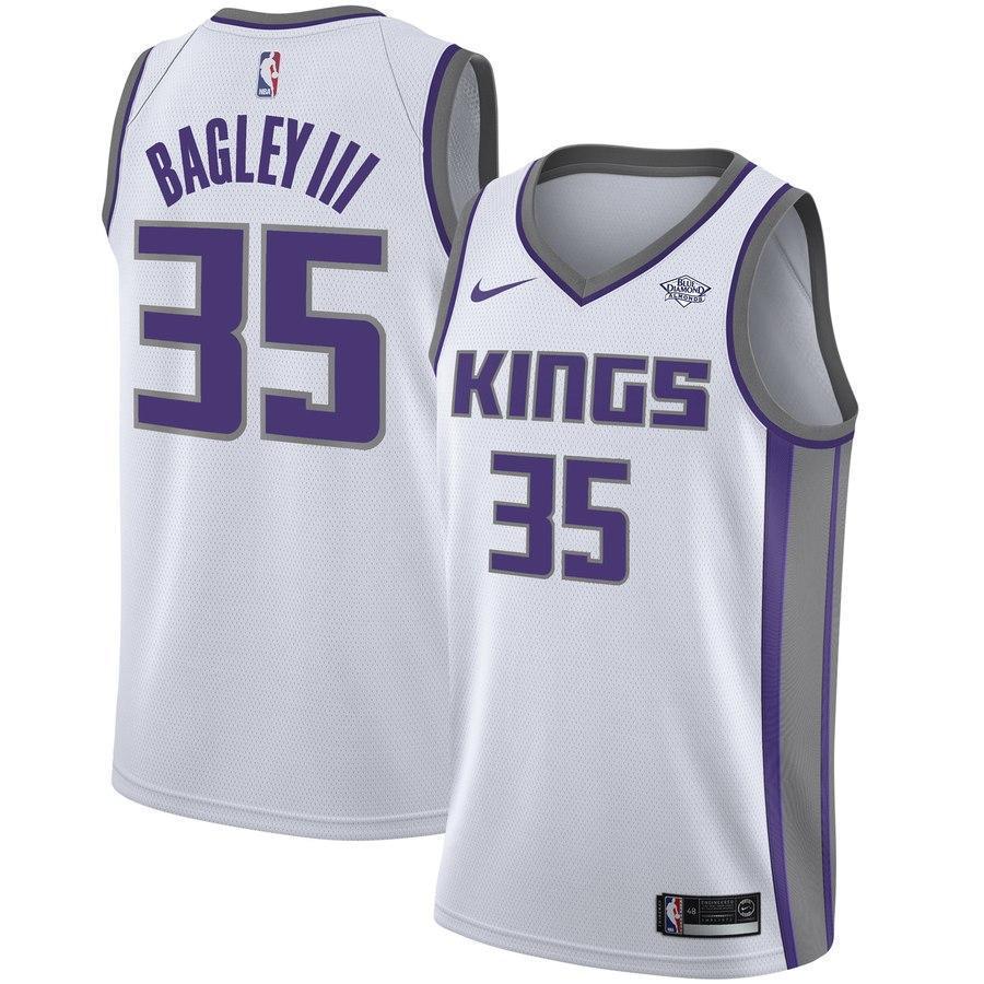 Men's Nike Marvin Bagley III White Sacramento Kings Swingman Sponsor Patch Jersey  Association Edition