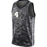 White San Antonio Spurs Men's Nike  City Edition Swingman Personalized Jersey  Navy