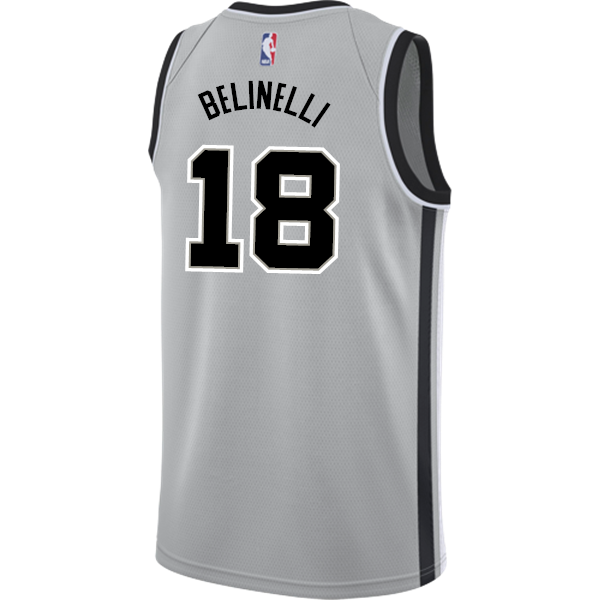 Belinelli San Antonio Spurs Men's Nike  Statement Edition Swingman Personalized Jersey   Grey