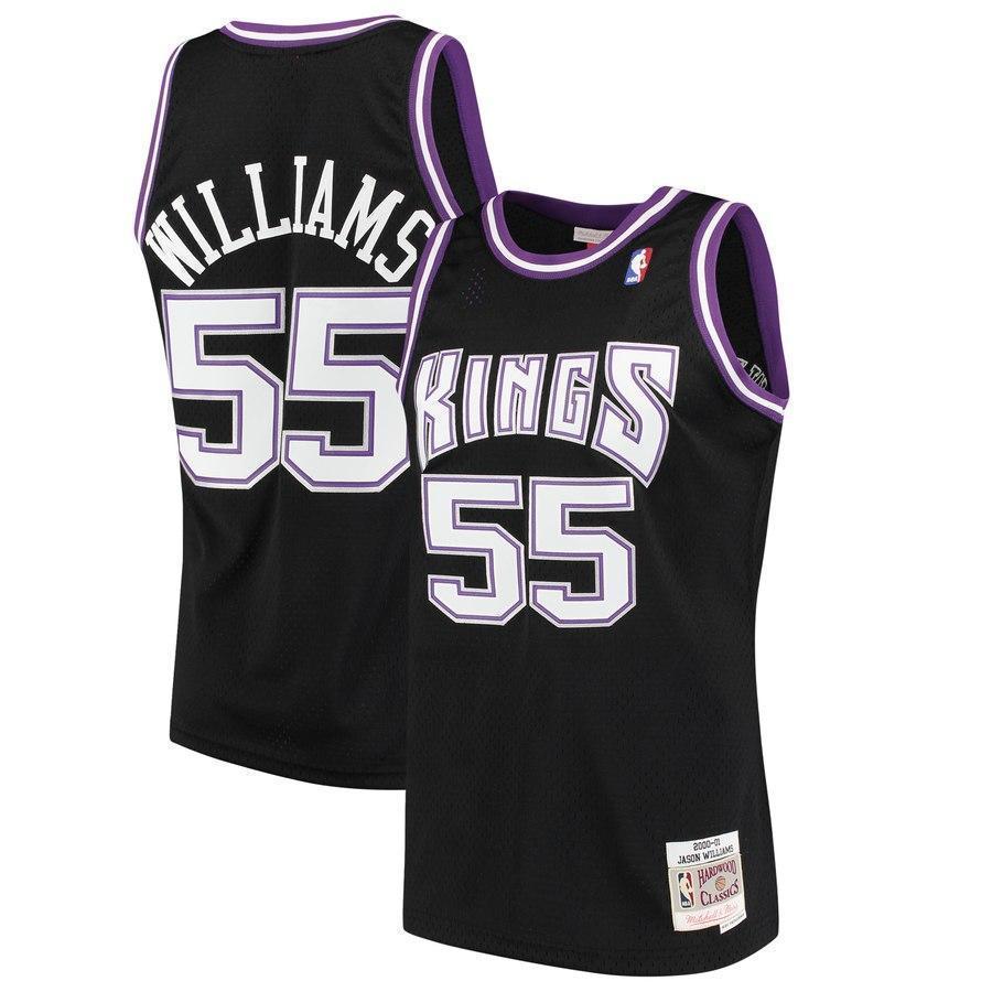 Men's Mitchell & Ness Jason Williams Black Sacramento Kings  Hardwood Classics Swingman Jersey