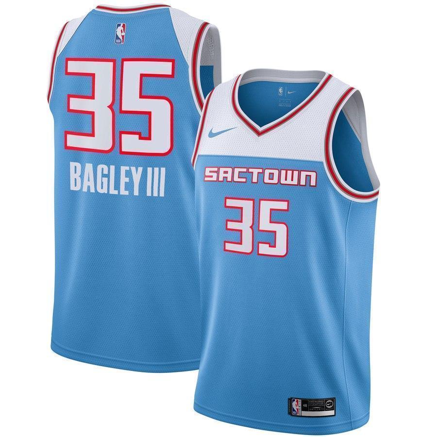 Men's Nike Marvin Bagley III Blue Sacramento Kings City Edition Swingman Jersey