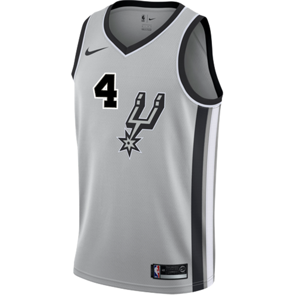 White San Antonio Spurs Men's Nike  Statement Edition Swingman Personalized Jersey   Grey