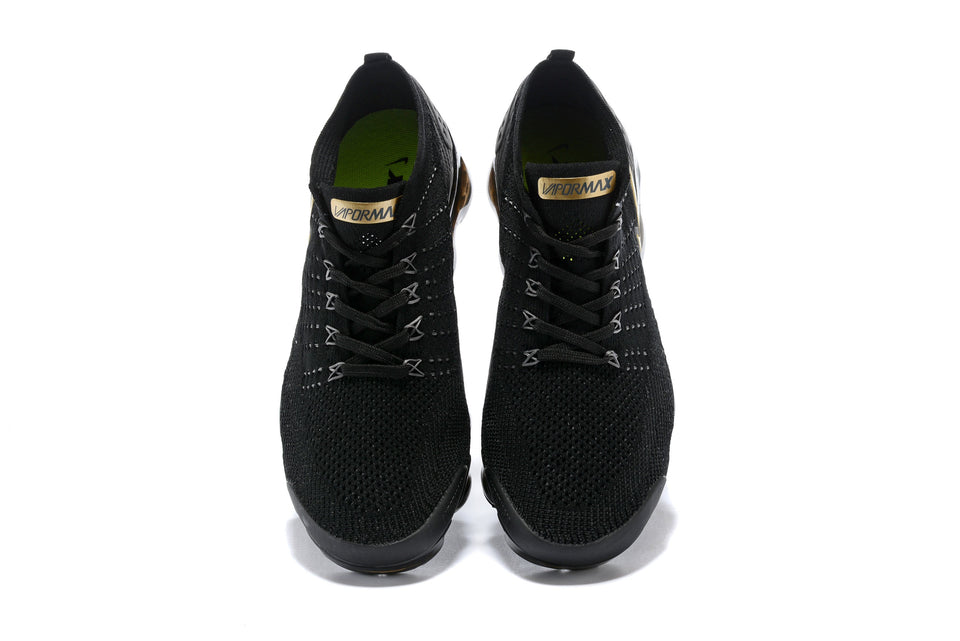 Nike Air Vapormax Flyknit 2 Black Gold Shoes Sneakers Men Sale Size US 7, 8, 8.5, 9, 10, 11