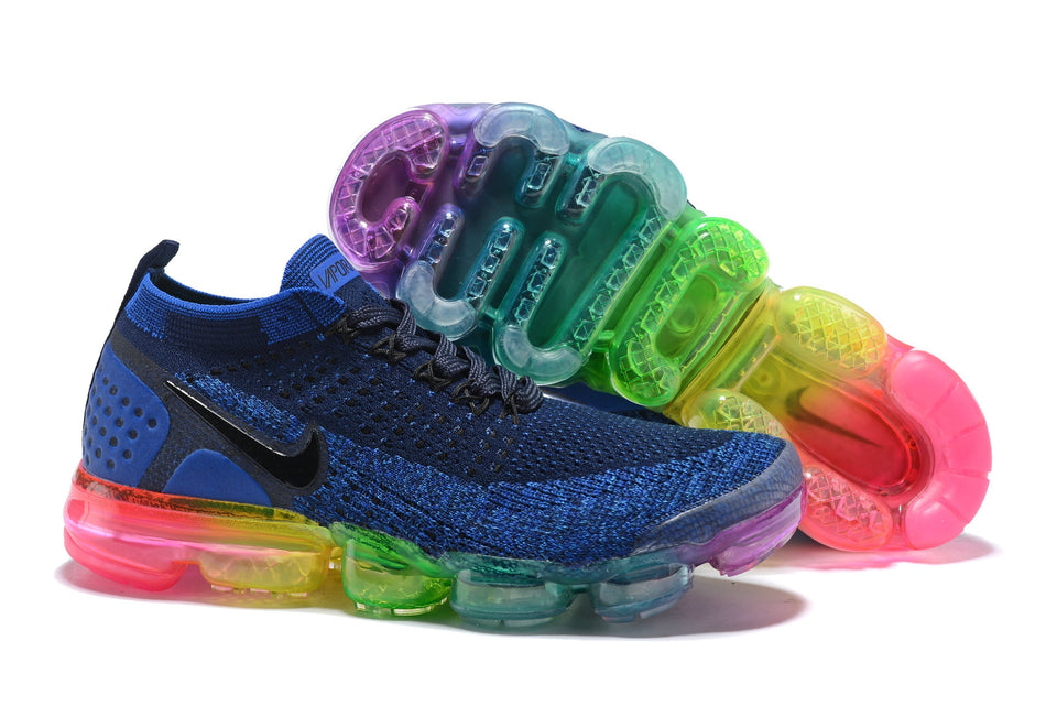 Nike Air Vapormax Flyknit 2 Navy Multicolor Shoes Sneakers Men Sale Size US 7, 8, 8.5, 9, 10, 11