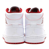 Nike Air Jordan 1 Mid White Red Shoes Basketball Men