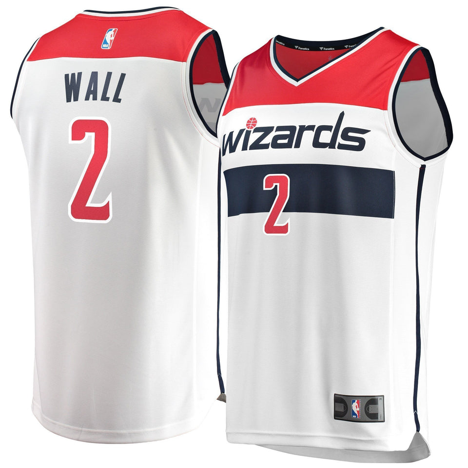 Youth Fanatics Branded John Wall White Washington Wizards Fast Break Replica Jersey  Association Edition White