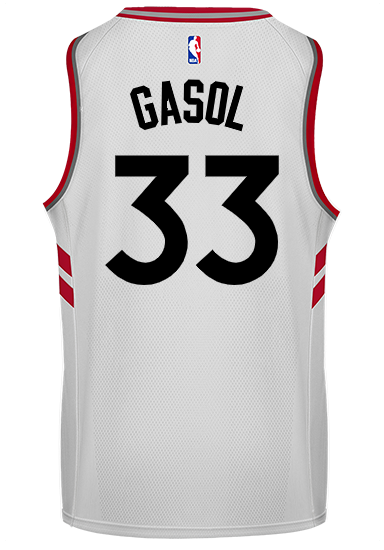 Raptors Adult Swingman Association Jersey  Gasol  White