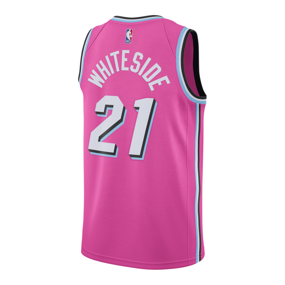 Hassan Whiteside Nike Sunset Vice Swingman Jersey  Pink