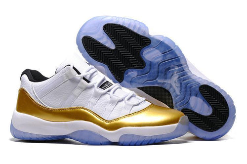 Nike Air Jordan 11 Retro Low White Metallic Gold Coin Basketball Men