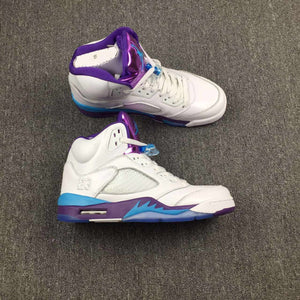 Nike Air Jordan 5 White Blue Purple Men Shoes Sale