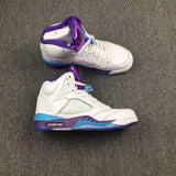 Nike Air Jordan 5 White Blue Purple Men Shoes Sale