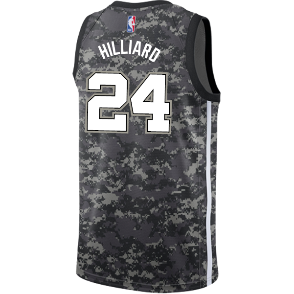 Hilliard San Antonio Spurs Men's Nike  City Edition Swingman Personalized Jersey  Navy