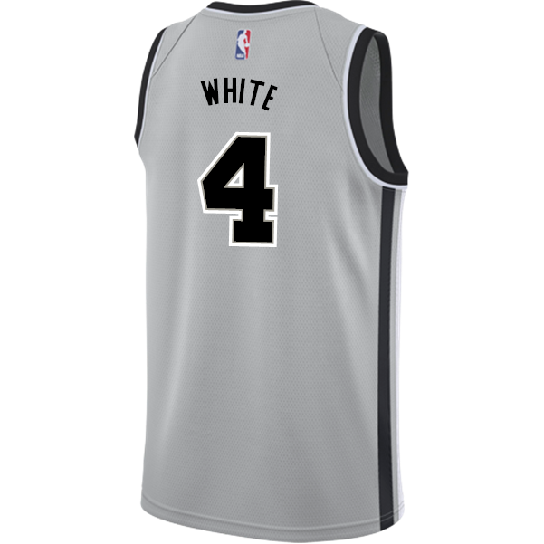 White San Antonio Spurs Men's Nike  Statement Edition Swingman Personalized Jersey   Grey