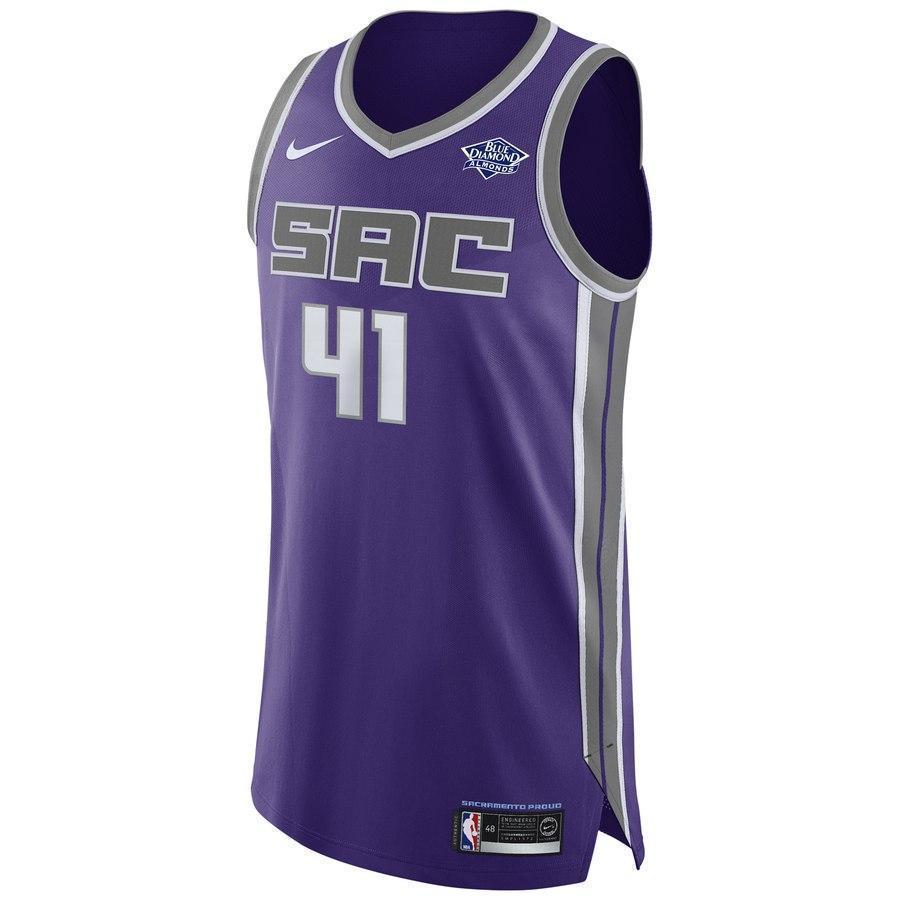 Men's Nike Kosta Koufos Purple Sacramento Kings Authentic Sponsor Patch Jersey – Icon Edition