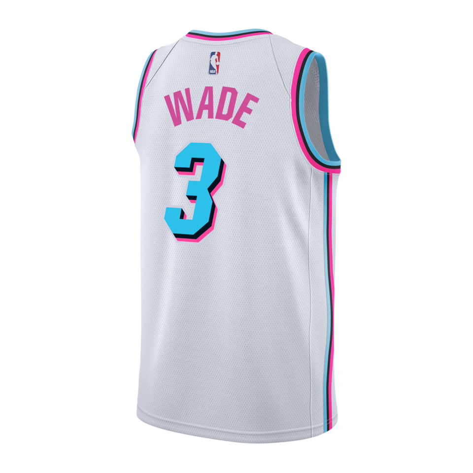 Dwyane Wade Nike Miami Heat Vice Uniform City Edition Swingman Jersey  White