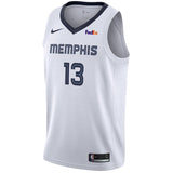 Men's Nike Jaren Jackson Jr. Memphis Grizzlies Swingman Sponsor Patch Jersey  Association Edition  White