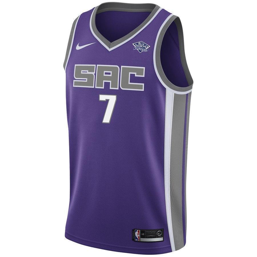 Men's Nike Skal Labissiere Purple Sacramento Kings Swingman Sponsor Patch Jersey  Icon Edition