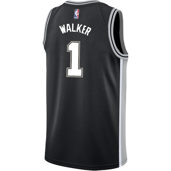 Walker San Antonio Spurs Men's Nike Custom Personalized Icon Swingman Jersey  Black