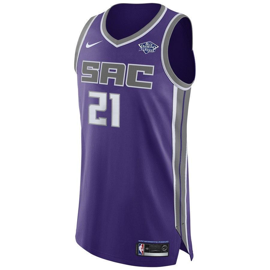 Men's Nike Deyonta Davis Purple Sacramento Kings Authentic Sponsor Patch Jersey – Icon Edition