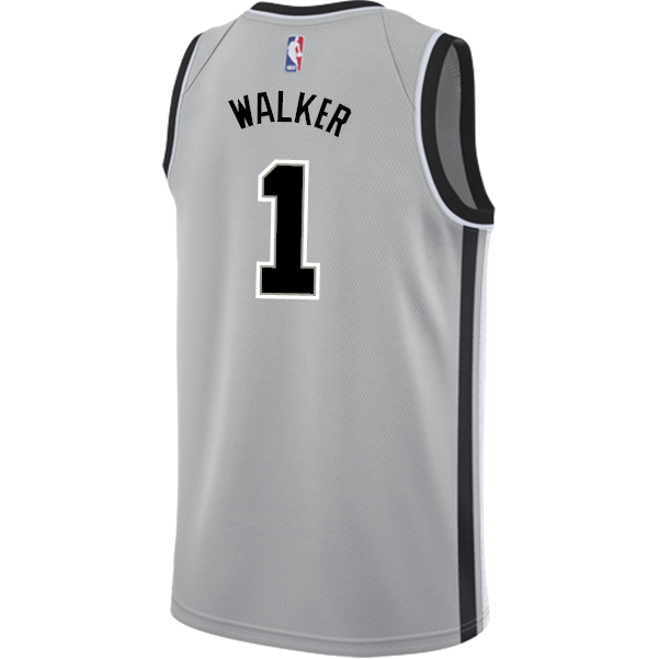 Walker San Antonio Spurs Men's Nike  Statement Edition Swingman Personalized Jersey   Grey