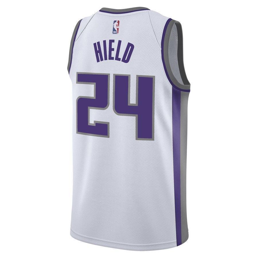 Men's Nike Buddy Hield White Sacramento Kings Swingman Sponsor Patch Jersey  Association Edition