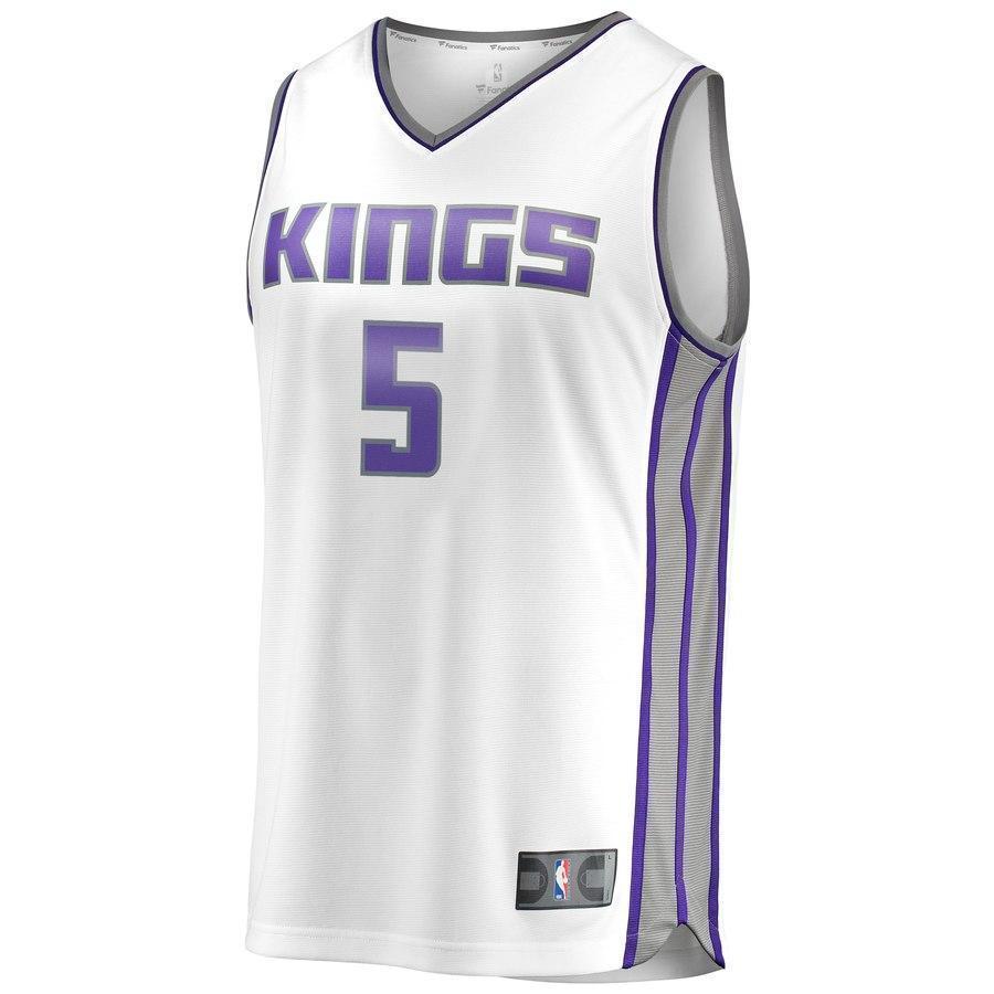 Youth Fanatics Branded De'Aaron Fox White Sacramento Kings Fast Break Jersey  Association Edition